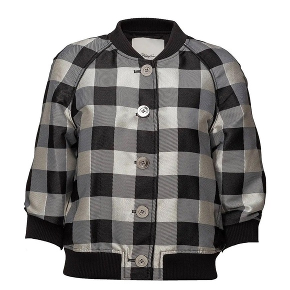 3.1 Phillip Lim Women's Gingham Jacquard Bomber - White Sand - Picture 7 of 14